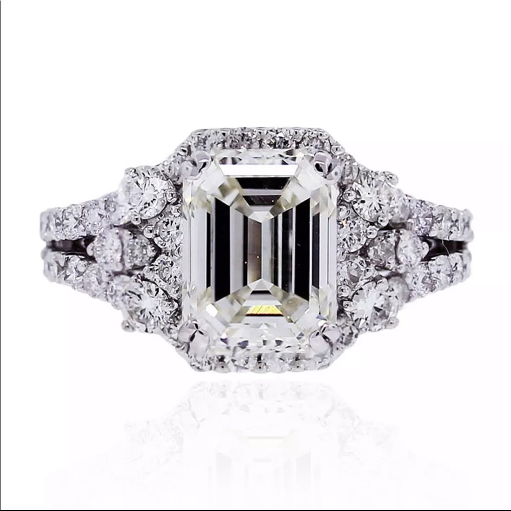 New Luxury Wedding Party 925 Silver Diamond Ring - Picture 2 of 4